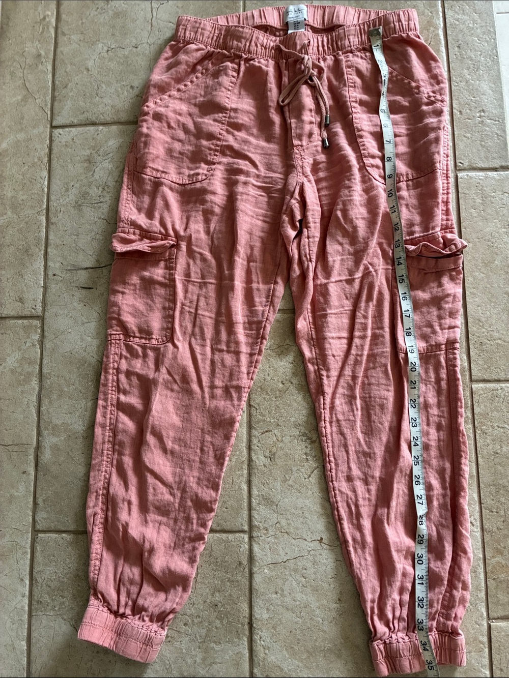 Nicole Miller soft coral Cargo Jogger Pants